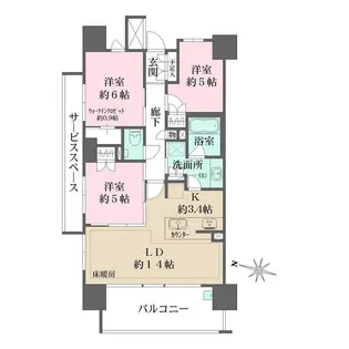 ザ・パークハウスつつじヶ丘【9階】の間取り