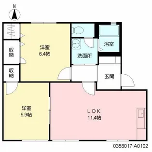 ディアスパルモ古国府【1階】の間取り