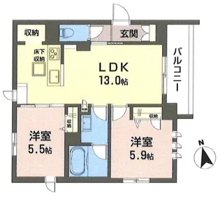 メゾンドアイ【1階】の間取り