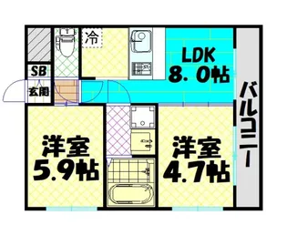 エステムプラザ難波WESTIIプレディア【9階】の間取り