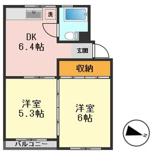 ドミシール平野No.5【1階】の間取り