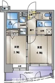 アクタス天神セントラルタワー【4階】の間取り