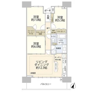 パークスクエア相模大野タワーアンドレジデンス(020749)【17階】の間取り