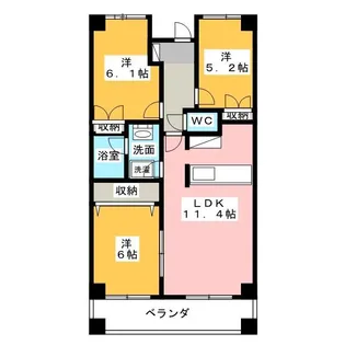 グランカーサ北安東【3階】の間取り