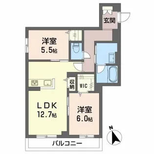 HAKUA(ハクア)【2階】の間取り