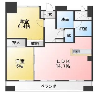 サン・フォレスト平島【8階】の間取り