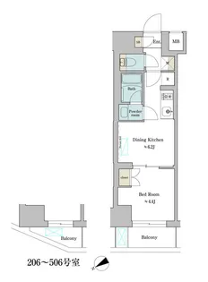 BRILLIA IST 門前仲町【4階】の間取り