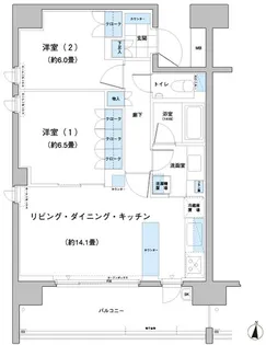 ガーデニエール砧レジデンス【1階】の間取り