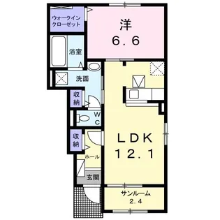 カレント・トーワ【1階】の間取り