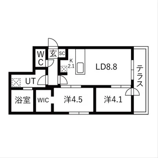 Balboni山鼻(バルボーニ山鼻)【5階】の間取り
