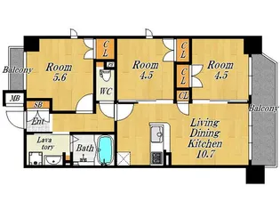大拓ハイツ22【2階】の間取り
