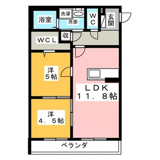 ラ・トゥール三条【2階】の間取り
