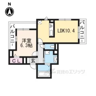 セジュール狛田【1階】の間取り