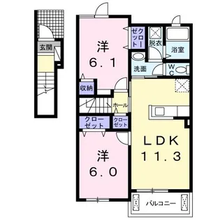 ラーク フィールドI【2階】の間取り