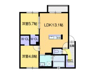 仮)クラージュポルト【3階】の間取り