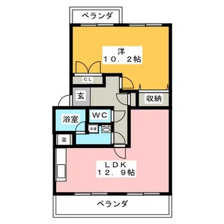 ハイツ弥風【1階】の間取り