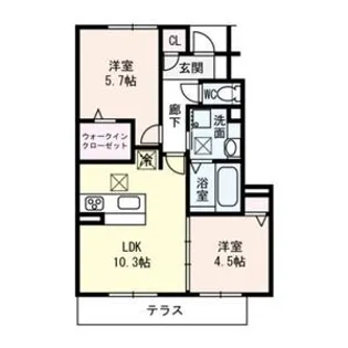 ガーデンライラック【1階】の間取り