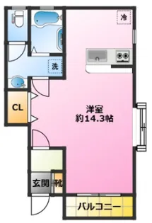 グリーンハイム日吉【1階】の間取り