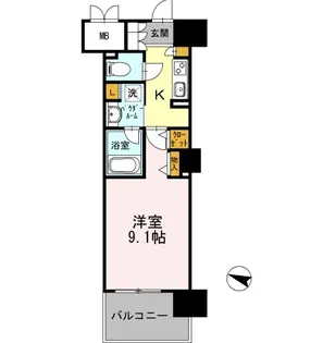 ロイヤルパークスERささしま WEST【8階】の間取り
