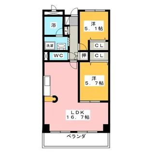 ヴィラージュII【3階】の間取り