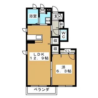 スカイパレスA【1階】の間取り