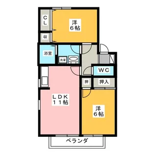 ヴェルドミールII【2階】の間取り