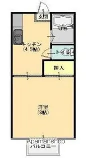 サンパレス西新町D【2階】の間取り