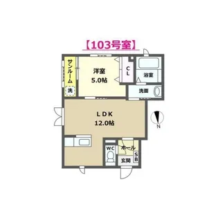 カナディアンビレッジKuisa(クイサ)II【1階】の間取り