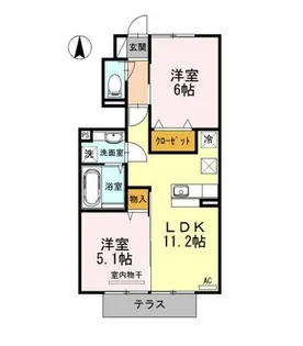 ウィット・サンセリエ【1階】の間取り