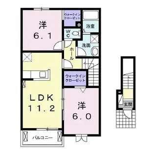 シエルトゥールM.K.三雲【2階】の間取り