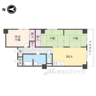 ロイヤルコーポ洛南【3階】の間取り