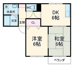 ハウスアルベルティB【1階】の間取り