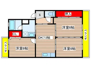プロスパ-西浦【3階】の間取り