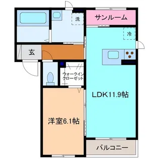 Casa Domani(カーサ ドマーニ)【2階】の間取り