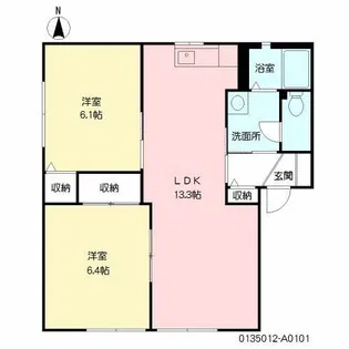 ディアス茜 A棟【1階】の間取り