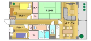 アソシアード御幣島【5階】の間取り