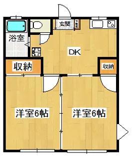 栃木県宇都宮市鶴田町【アパート】の間取り