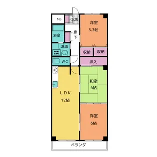 パルナス原【3階】の間取り