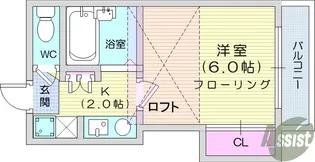 サン・シャルム中野栄【1階】の間取り