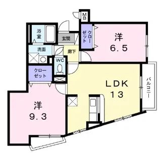 2LDKの間取り画像