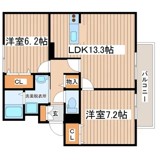 クラハーニ【1階】の間取り