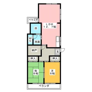 ルースト植田山【3階】の間取り