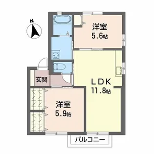 クレストコートA棟【2階】の間取り