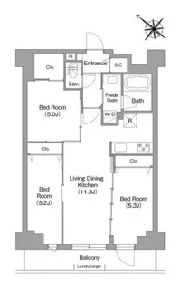 東京都江東区枝川1【マンション】の間取り