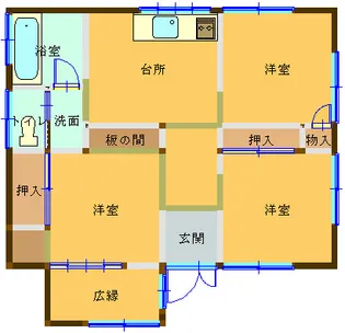 群馬県太田市市場町【一戸建】の間取り