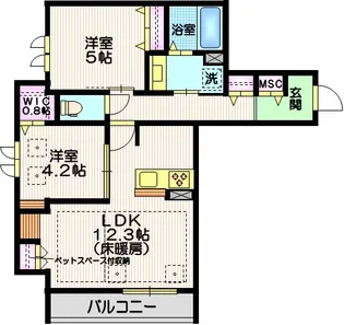 TRISQUARE北糀谷(トライスクエアキタコウジヤ)【2階】の間取り