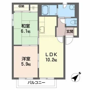 フォレストグリーン【2階】の間取り