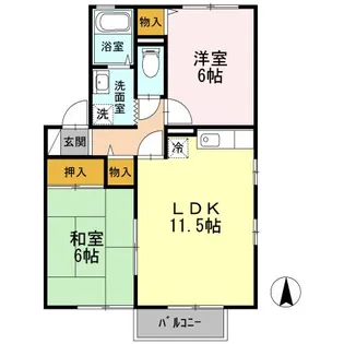 広島県呉市焼山中央2【アパート】の間取り