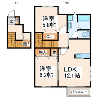 スワン【2階】の間取り