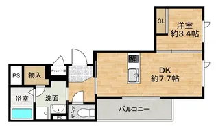 アジュレーブ吹田【4階】の間取り
